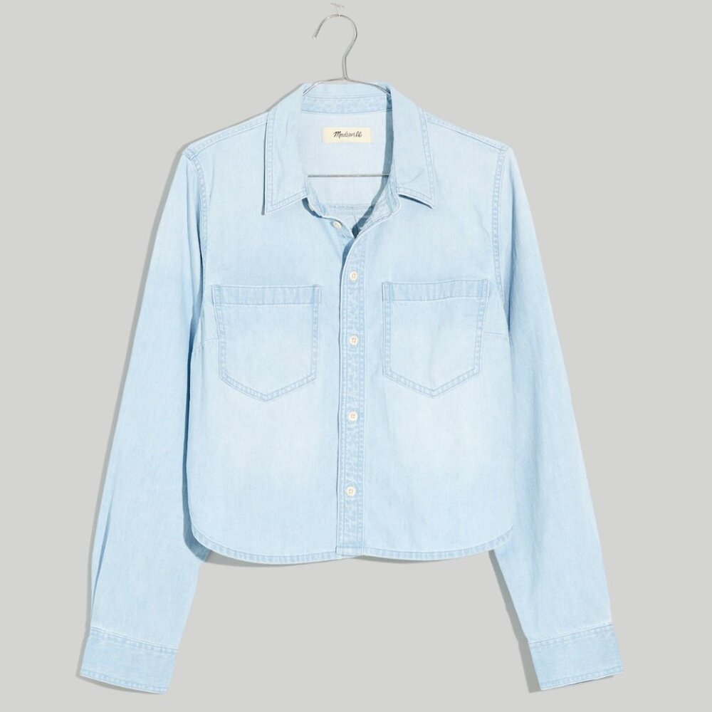 NWOT Madewell Light Blue Button Up Top Size Medium